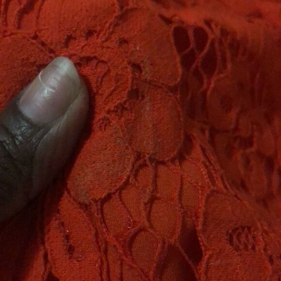 Mossimo sleeveless midi orange crocheted floral dress, size medium - Picture 11 of 12